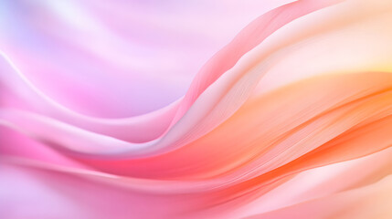 Obraz premium Smooth flowing fabric-like abstract design with warm gradient tones for a dreamy visual effect. Ideal for creative backgrounds, web design, and artistic inspiration. Selective focus