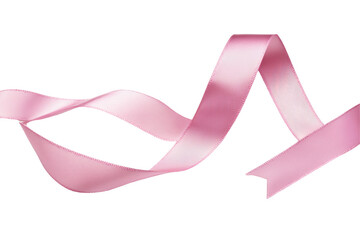 Isolated Delicate Pink Ribbon Flowing Gracefully