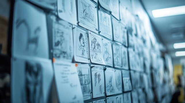 Storyboard Wall: A Glimpse into the Creative Process of Filmmaking