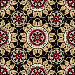 Pattern with crochet granny square wallpaper handmade decorative art design print	
