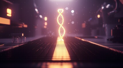 Futuristic Biotech Lab  DNA Strand  Genetic Engineering  CRISPR  AI