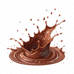 abstract 3d liquid chocolate splash in crown style isolated on white background