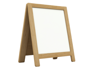 Isolated Blank Wooden Sandwich Board for Menu Display