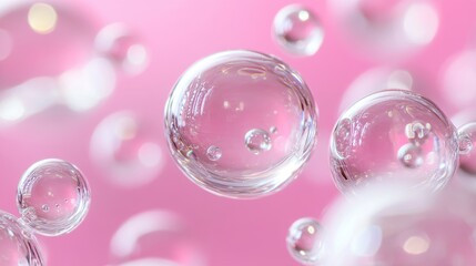 Abstract Pink Bubbles: A Serene and Elegant Visual