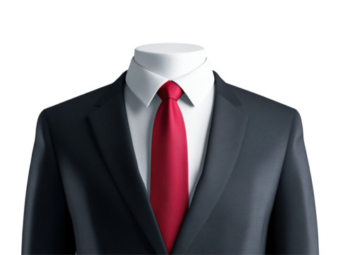 Isolated Classic Business Suit with Red Tie