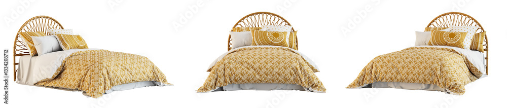 Poster bed isolated on transparent background. 3d render.