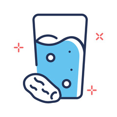 A well designed premium line icon of iftar drink and date