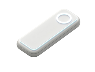 Isolated Minimalist White Slider with Luminous Circle