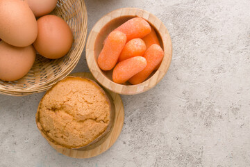 A traditional easter food and carrots