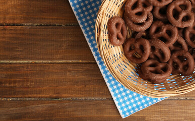 part of a bowl of chocolate German pretzels