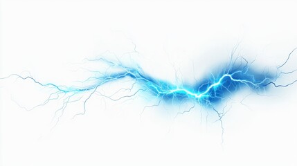 Abstract Blue Lightning Bolt Energy Digital Art