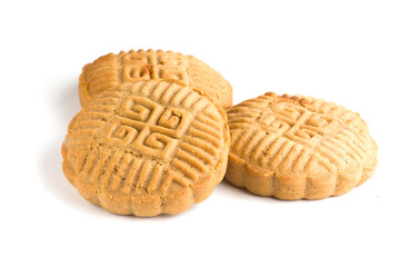 moon chinese oriental mooncakes on white background