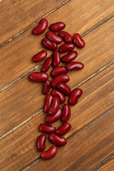 red beans on wooden background