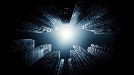 dreamlike city floating upside-down in the sky, captured with professional studio lighting, creating a hyper-realistic conceptual wallpaper
