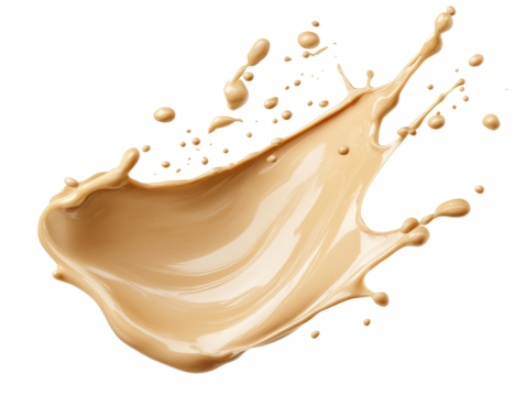 Isolated Beige Makeup Foundation Splash