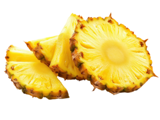 Isolated Slices of Fresh Juicy Pineapple
