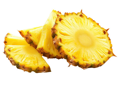 Isolated Slices of Fresh Juicy Pineapple