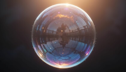 Reflection of Light and Nature in a Floating Transparent Sphere