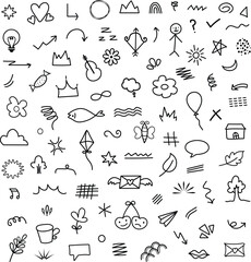Hand drawn doodle scribble vector element Illustration 