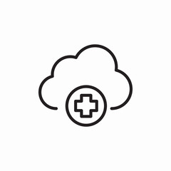 medical cloud computing icon sign vector