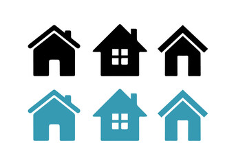 house icon set. monochrome house icon set design. Simple house symbol. Real estate Flat and line style sign. Home flat icon set vector illustration