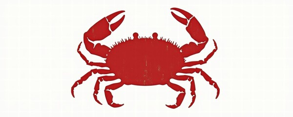 A bold, minimalist illustration of a red crab, perfect for seafood branding, restaurants, and culinary-related designs.