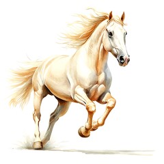 Fototapeta premium Majestic Palomino Horse in Motion A Stunning Artistic Rendering of Equine Elegance.