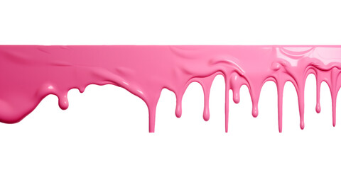 A smooth pink paint effect drips from the top of the image against a black and red backdrop. Transparent background, cut out, clipart PNG 3D Digital Art.	