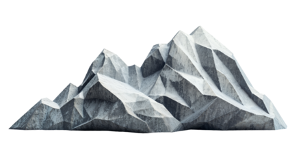 Paper mountain on transparent background