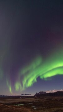 Island - Iceland - Sv&iacute;nafellsj&ouml;kull Glacier - Aurora Borealis - Northernlights - Polarlights - Skaftafell