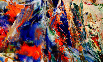 Abstract art background . Hand painting artwork on canvas .