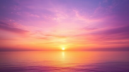 Fototapeta premium Gentle Sunrise with Warm Glow and Colorful Sky Transitioning