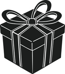 Elegant Gift Box Silhouette with Ribbon Bow – Perfect Vector for Mother’s Day and Celebrations