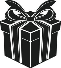 Luxury Gift Box Silhouette with Ribbon Bow - Perfect Vector for Mother’s Day and Celebrations