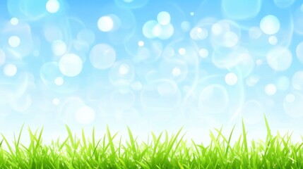 Obraz premium Vibrant Spring Meadow Under a Sparkling Sky