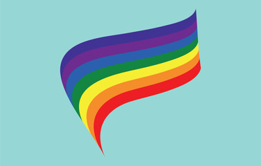 Abstract rainbow wave on pastel background bright lgbt symbol. Editable image.