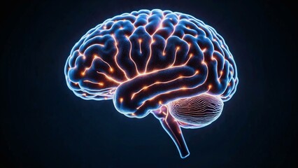 Photorealistic depiction of a human brain with glowing synapses illustrating cognitive complexity