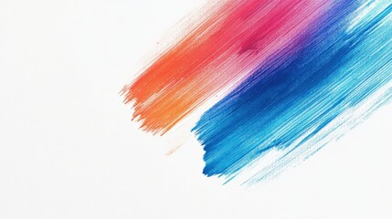 Abstract Colorful Brush Strokes on White Background for Art Design