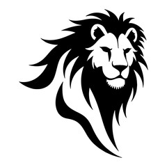 Fototapeta premium Elegant Full Body Lion Logo Style Black and White Outline Line Art Drawing Design Illustration