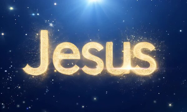 Abstract Gold Glitter Jesus Name Animated Background
