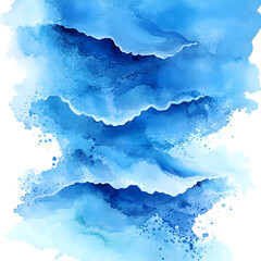 Abstract Blue Watercolor Ocean Waves Texture Background