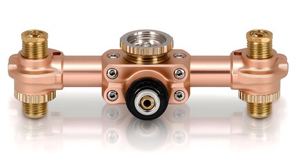 Precision Engineered Copper Pipe Fitting Connector with Multiple Ports for Hydraulic Systems and Installations