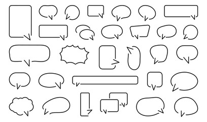 Obraz premium Minimalist Speech Bubble Line Icons Set