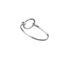 Beautiful silver earring in air isolated on white