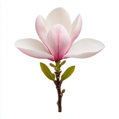 Delicate Pink and White Magnolia Blossom Close up