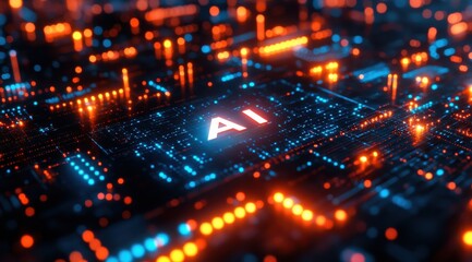 Fototapeta premium A computer chip with the letters AI on it