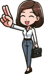 Cartoon Casual business woman character