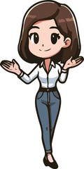 Cartoon Casual business woman character