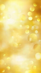 Golden bokeh lights abstract background; celebratory, festive design for invitations or websites