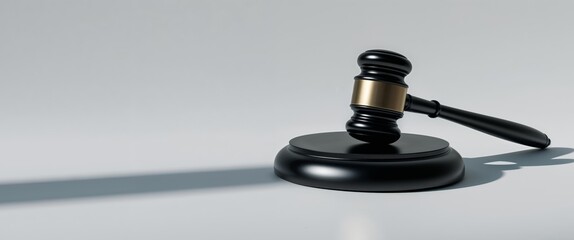 Obraz premium Gavel symbolizes legal action on artificial intelligence risk management reform